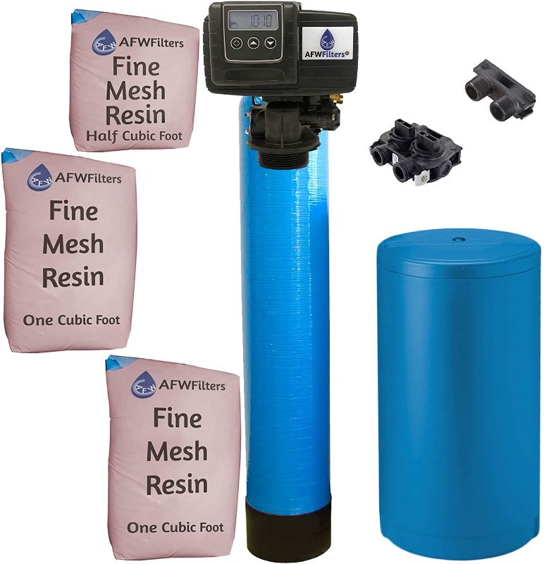 Photo 1 of AFWFilters IRONPRO2 Pro 2 Combination Water Softener Iron Filter Fleck 5600SXT Digital metered Valve for Whole House (80,000 Grains, Blue), 80, 000 MISSING BLUE FILTER 
