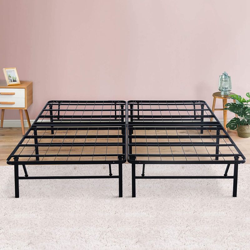 Photo 1 of 14 inch Dura Metal Comfort Base, Platform Bed Frame,Steel Slat Support, Queen, Black