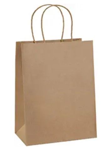 Photo 1 of (X2) BagDream 50Pcs Gift Bags Brown Paper Gift Bags with Handles Bulk, Paper Bags, Shopping Bags, Kraft Bags, Retail Bags, Party Bags