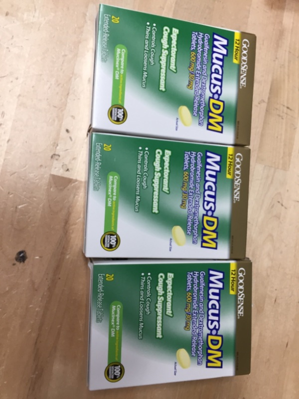 Photo 2 of **EXP 04-2022**GoodSense Mucus DM Guaifenesin and Dextromethorphan Hydrobromide Extended-Release Tablets, 600 mg/30 mg; Expectorant and Cough Suppressant, 20 Count