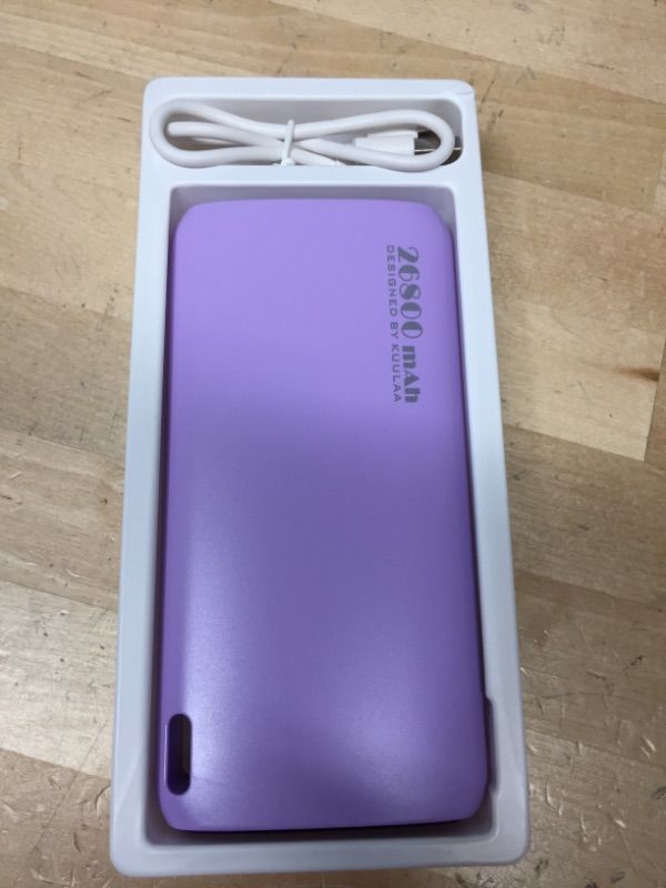 Photo 2 of Portable Charger 26800mAh, Kuulaa Power Bank Ultra-High Capacity Portable Battery,External Battery Pack Dual-Input and Dual-Output Cell Phone Battery Charger for iPhone Samsung & etc
