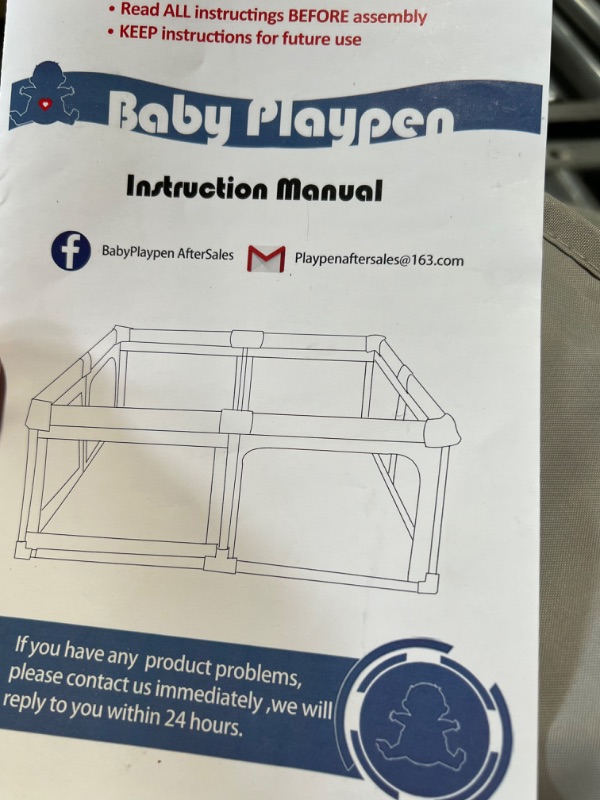 Photo 2 of Baby Playpen for Toddler, Large Baby Play Yard,Prevent Climbing Safe and No Gaps Playpen for Babies,Baby Gate
stock photo is just a reference 