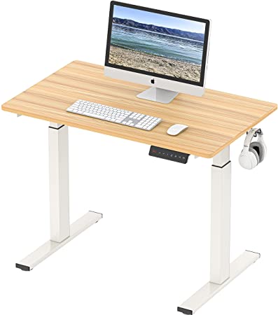 Photo 1 of SHW Memory Preset Electric Height Adjustable Standing Desk, 40 x 24 Inches, Oak
