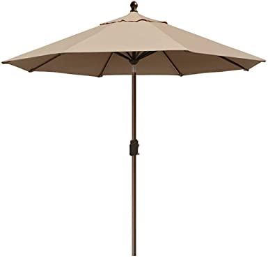 Photo 1 of *SEE COMMENT* EliteShade USA sunumbrella 9Ft Market Umbrella Patio Outdoor Cylinder Auto Push-up Table Umbrella with Ventilation and 5 Years Non-Fading Top
