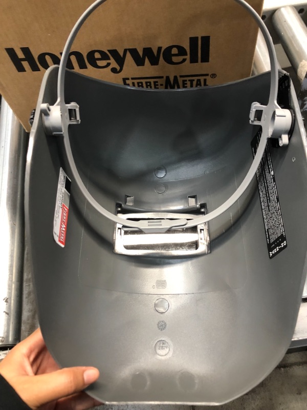 Photo 5 of Fibre-Metal by Honeywell Tigerhood Classic Thermoplastic Welding Helmet with Speedy Loop Hard Hat Mount, Gray (5906GY)

