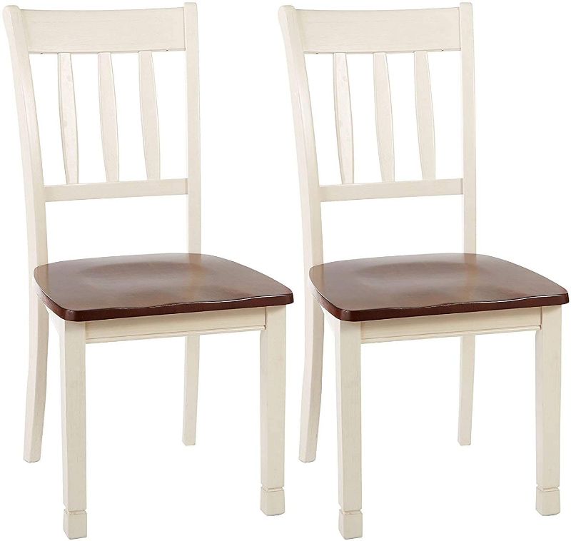 Photo 1 of ***MISSING LEGS*** Signature Design by Ashley Whitesburg Dining Room Chair Set of 2, Brown/Cottage White
