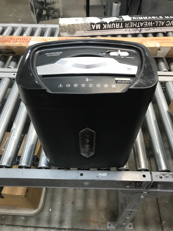 Photo 2 of Aurora AU1230XA Anti-Jam 12-Sheet Crosscut Paper and Credit Card Shredder with 5.2-gallon Wastebasket