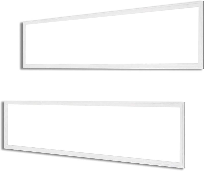 Photo 1 of 2 Pack Dimmable 1x4 Ft 37W Slim LED Panel Light, White Frame, CCT 5000K (Daylight) 3960 Lumen, 100-277V, DLC Listed, Flicker Free 0-10V Dimming
