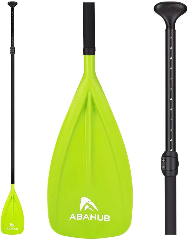 Photo 1 of Abahub 3-Piece SUP Paddles, Lightweight Stand-up Paddle Oars for Paddleboard, Adjustable Aluminum Alloy PU Coated Shaft 68" - 84", Black/Blue/Green/Orange/Yellow Plastic Nylon Blade
