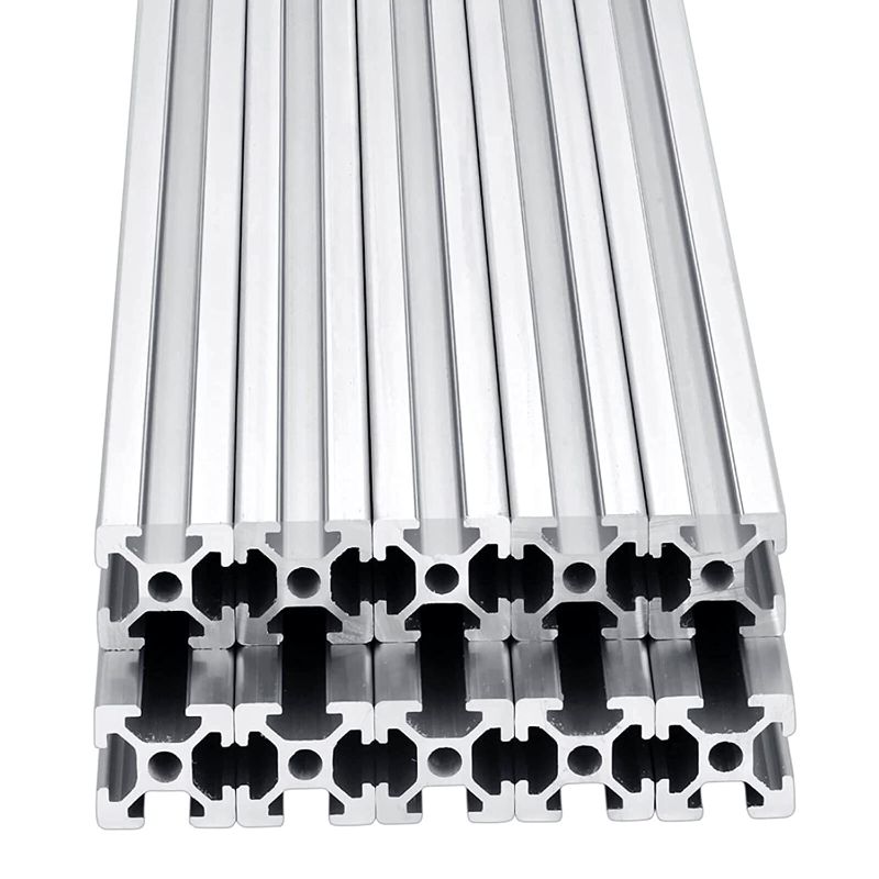 Photo 1 of 10pcs 800mm T Slot 2020 Aluminum Extrusion European Standard Anodized Linear Rail for 3D Printer Parts and CNC DIY Silver(31.5inch)
