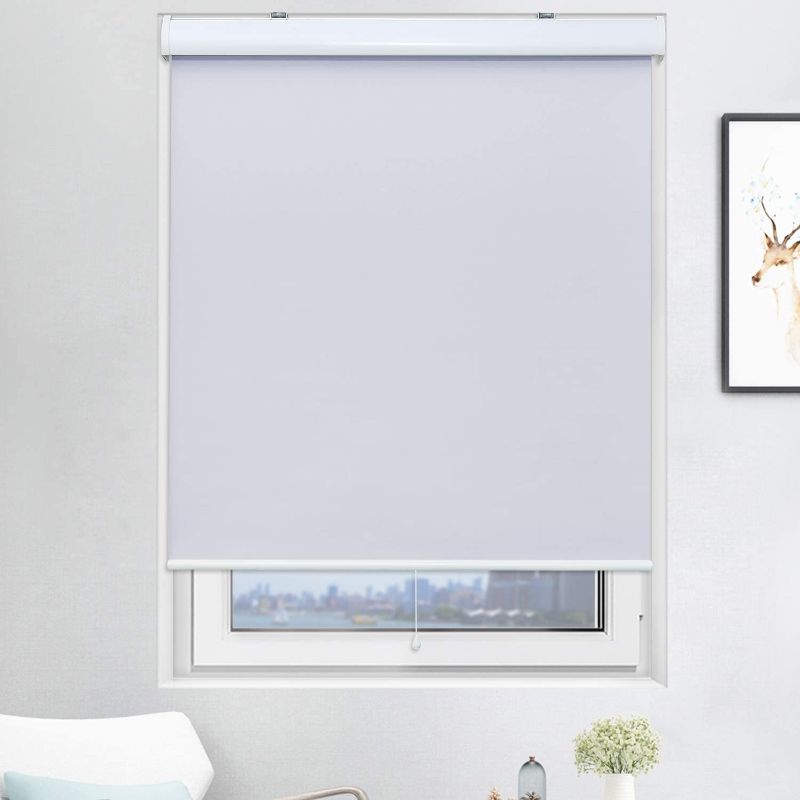 Photo 1 of Acholo Blackout Roller Window Shades, Cordless Room Darkening Blinds (White, 29 x 72 Inch), for Home/Bedroom/Door Windows, Easy & Silent Operation with Elegant Design
