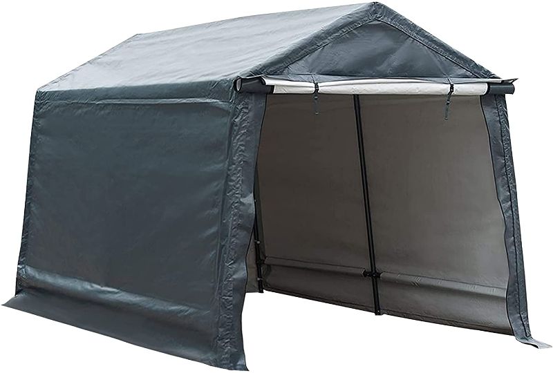 Photo 1 of Abba Patio Outdoor Storage Shelter with Rollup Door Storage Shed Portable Garage Kit Tent for Motocycle Garden Storage Dark Grey?7 x 12 ft