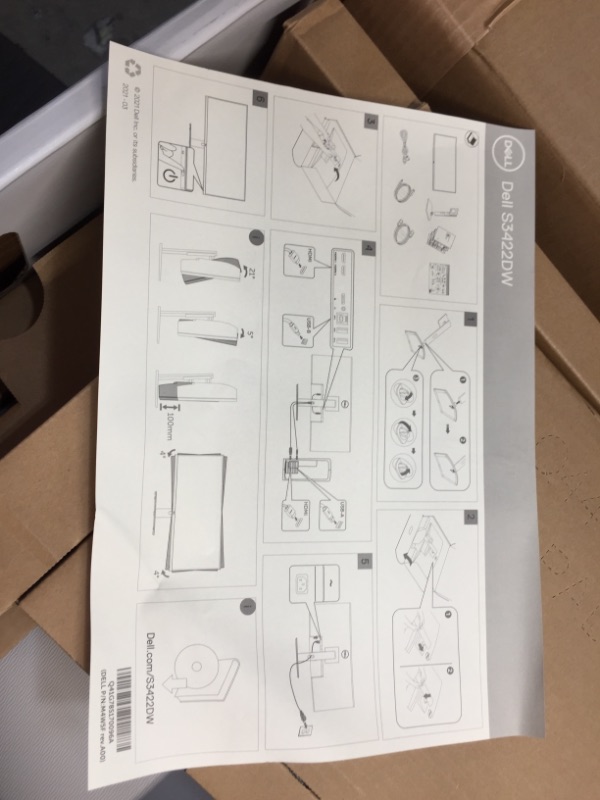 Photo 7 of Dell S3422DW - 34-inch WQHD 21:9 Curved Monitor, 3440 x 1440 at 100Hz, 1800R, Built-in Dual 5W Speakers, 4ms Grey-to-Grey Response Time (Extreme Mode), 16.7 Million Colors, Silver
//tested power on 