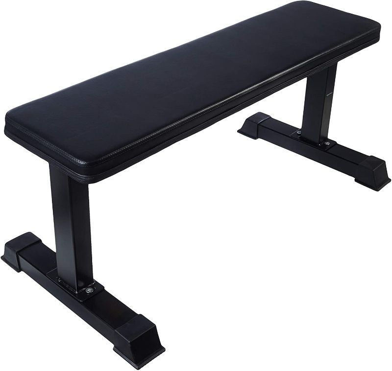 Photo 1 of Amazon Basics Flat Weight Workout Exercise Bench, Black