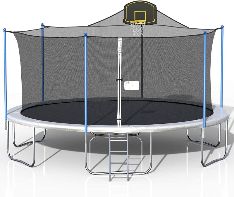 Photo 1 of ***MISSING BOXES 1 AND 2 OF 3*** 16FT 1000LBS Tranpoline for Kids & Adults, Outdoor Tranpoline with Safety Enclosure Net , Basketball Hoop, Springs and Ladder, Combo Bounce Outdoor Tranpoline