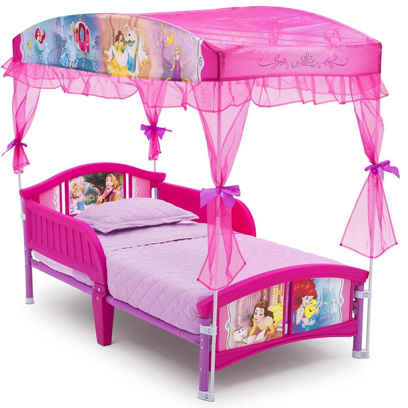 Photo 1 of Delta Children Canopy Toddler Bed, Disney Princess