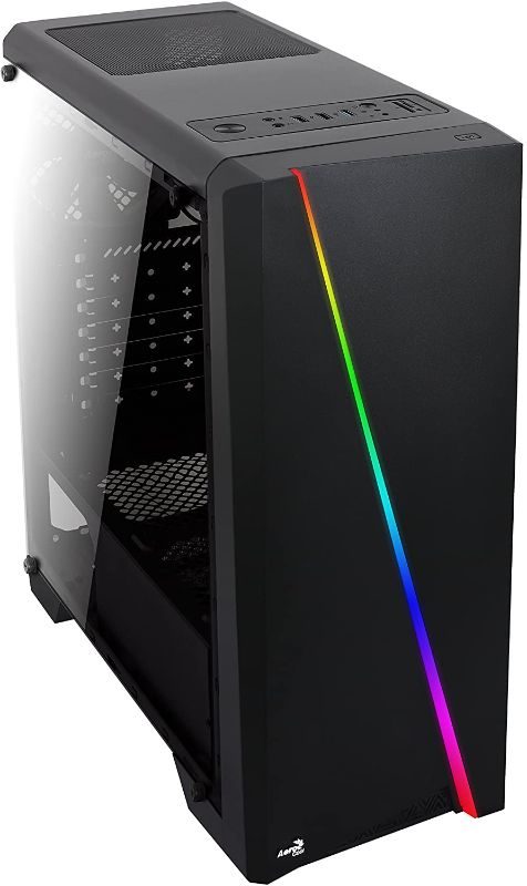 Photo 1 of PARTS ONLY 
AeroCool Cylon RGB Mid Tower with Acrylic Side window, Black
