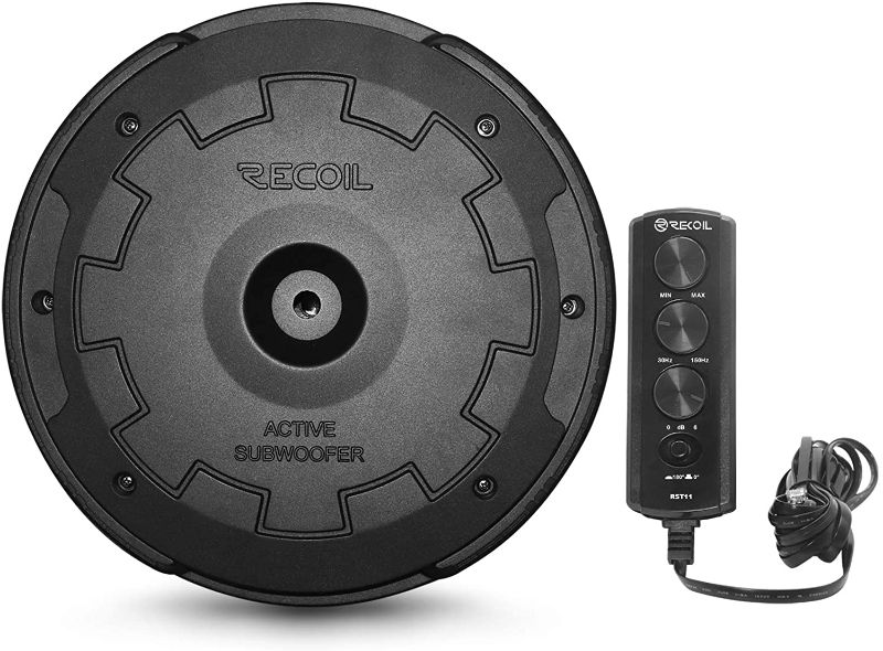 Photo 1 of NOT TESTED** 
Recoil RST11 Hidden 11” Powered Active Car Subwoofer Spare Tire Sub for 15"/16"/17" Full Size Spare Tire with Installation Wiring Harness and Accessories
