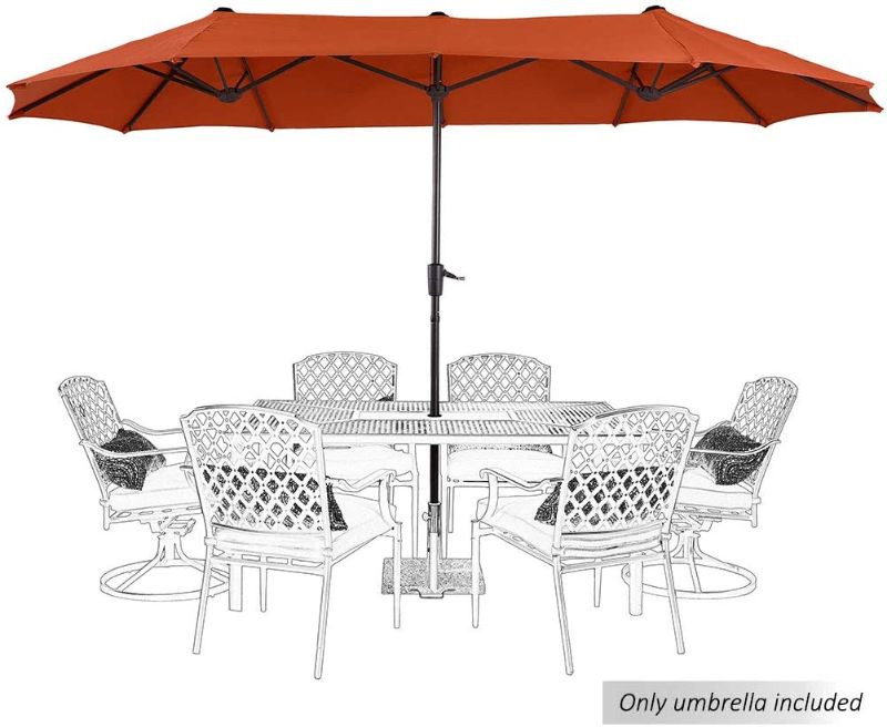 Photo 1 of 13ft Outdoor Market Umbrella Double-Sided Twin Large Patio Umbrella with Crank, Orange
