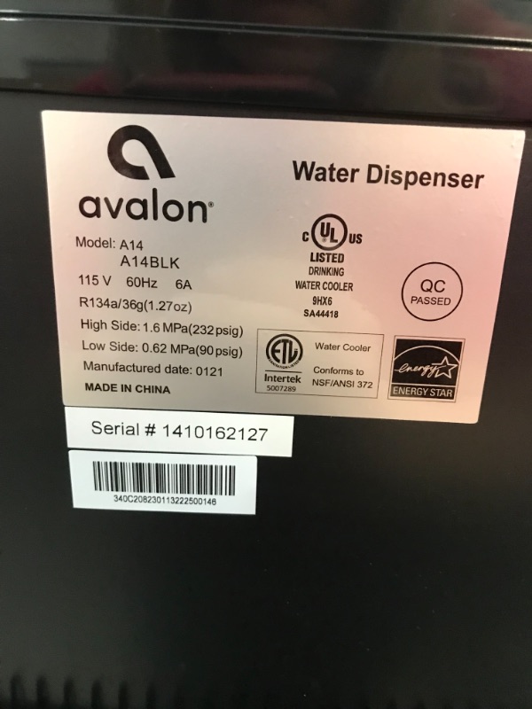 Photo 3 of Avalon A14BLK Electronic Bottom Loading Cooler Water Dispenser-3 Temperatures, Self Cleaning, Black Stainless Steel
