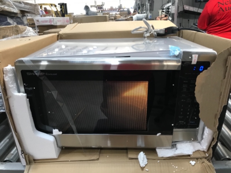 Photo 3 of PARTS ONLY** 
Sharp SMC1842CS 24" Countertop Microwave with 1.8 cu. ft. Capacity, 1100 Watts, 15" Turntable, Softening Function Blue LED Display, in Stainless Steel
