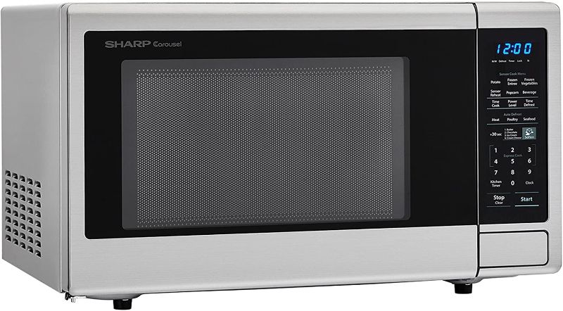 Photo 1 of PARTS ONLY** 
Sharp SMC1842CS 24" Countertop Microwave with 1.8 cu. ft. Capacity, 1100 Watts, 15" Turntable, Softening Function Blue LED Display, in Stainless Steel
