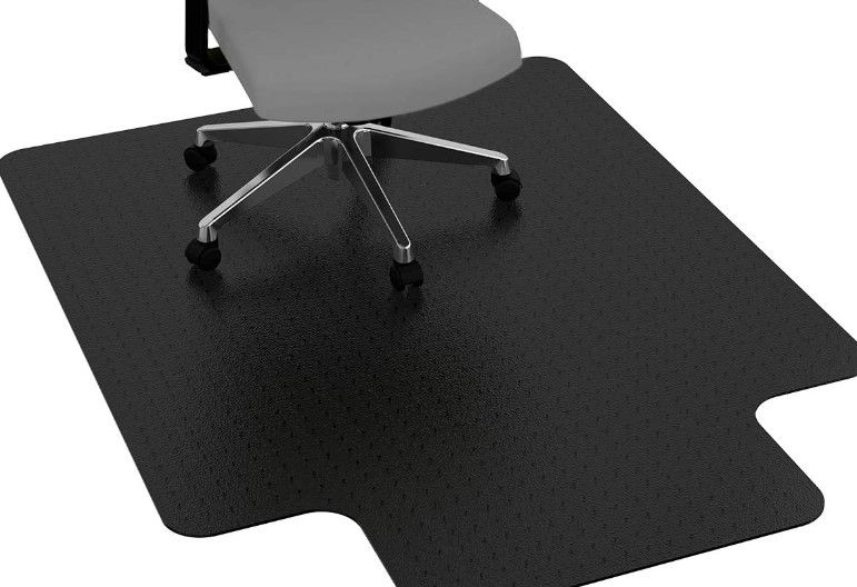 Photo 1 of HOMEK Office Chair Mat for Carpeted Floor 30 in x 48 in with Lip - Black