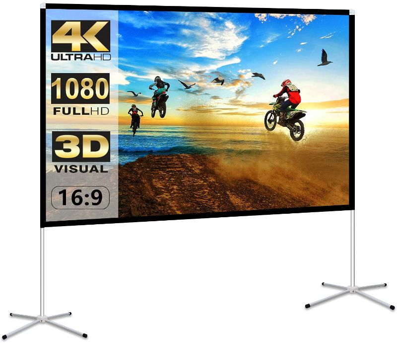 Photo 1 of  Projector Screen with Stand 100 Inch Portable Projection Screen 16:9 4K HD Outdoor Movie Screen with Carry Bag for Indoor Outdoor Home Theater Foldable Anti Crease
//LOOSED COMPONENTS 