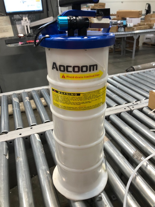 Photo 2 of Aocoom 6.5 Liter Oil Changer Vacuum Transmission Fluid Extractor Pneumatic/Manual Fluid Evacuator with Pump Tank Remover and Brake Bleeding Hose Engine Oil Change & Fluid Change Tool
//USED //DIRTY //MISSING SOME PARTS