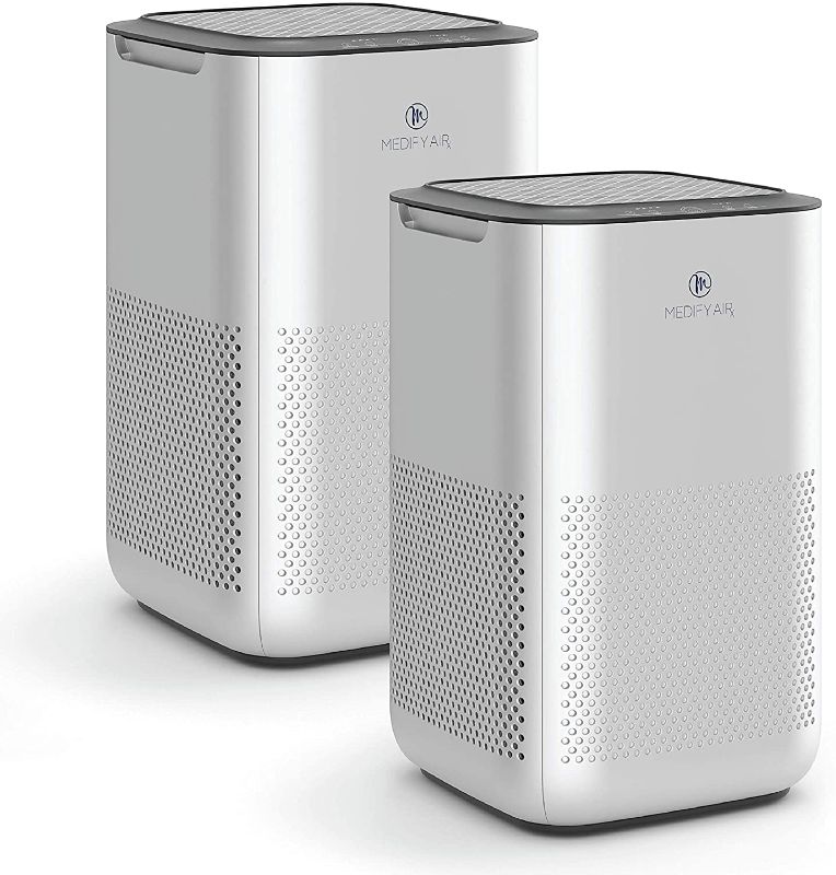 Photo 1 of Medify MA-15 Air Purifier with H13 True HEPA Filter | 330 sq ft Coverage | for Smoke, Smokers, Dust, Odors, Pet Dander | Quiet 99.9% Removal to 0.1 Microns | Silver, 2-Pack
//TESTED BOTH POWER ON 