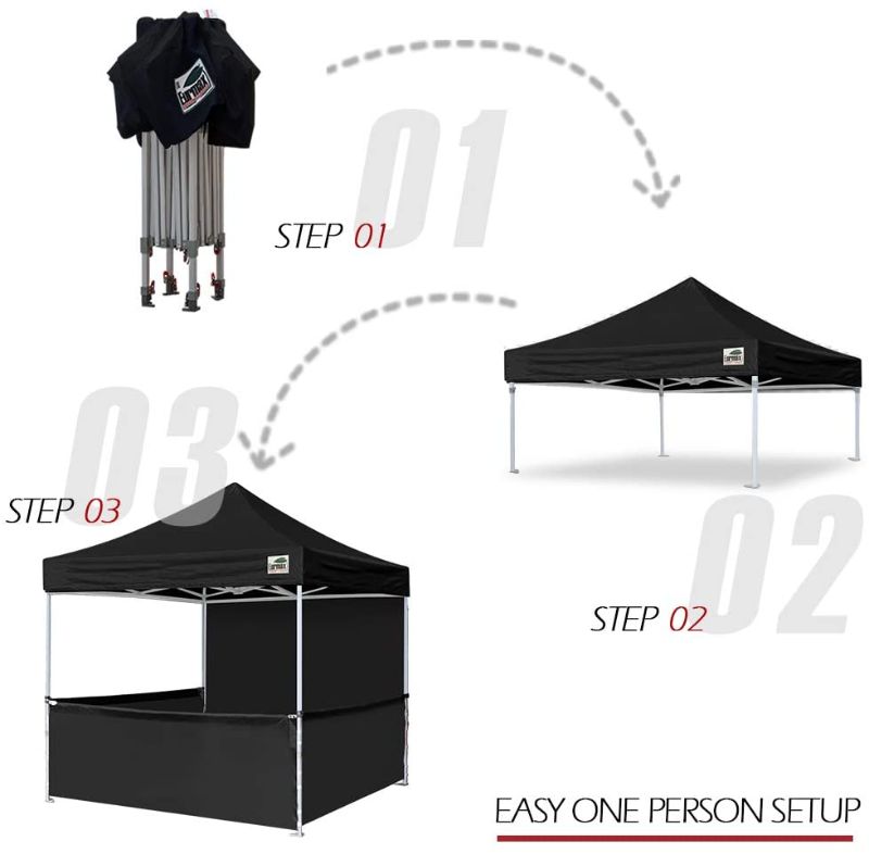 Photo 1 of 10'x10' Ez Pop-up Booth Canopy Tent Commercial Instant Canopies with 1 Full Sidewall 