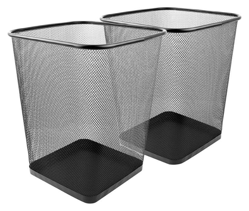 Photo 1 of Greenco Mesh Wastebasket Trash Can, Square, 6 Gallon, Black 1 ONLY 