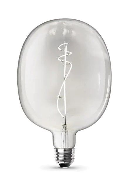 Photo 1 of 75-Watt Equivalent C53 Dimmable Curve Filament Oversized Clear Glass E26 Vintage Edison LED Light Bulb Daylight 5000K
