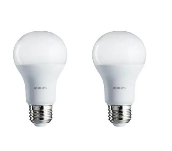 Photo 1 of 75-Watt Equivalent A19 Non-Dimmable Energy Saving LED Light Bulb Soft White (2700K) (2-Pack)
2 PACK (4 LIGHT BULBS) 