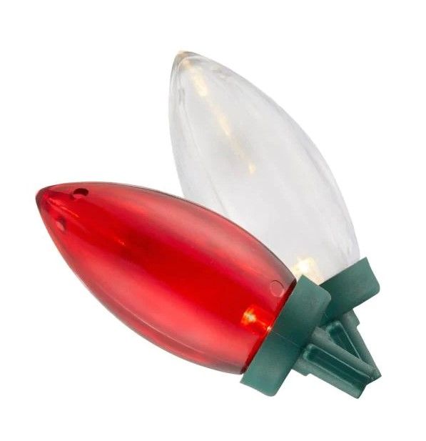 Photo 1 of 100-Light Smooth LED C9 Super Bright Red and Warm White Lights Christmas Lights on Spool
AS IS USED