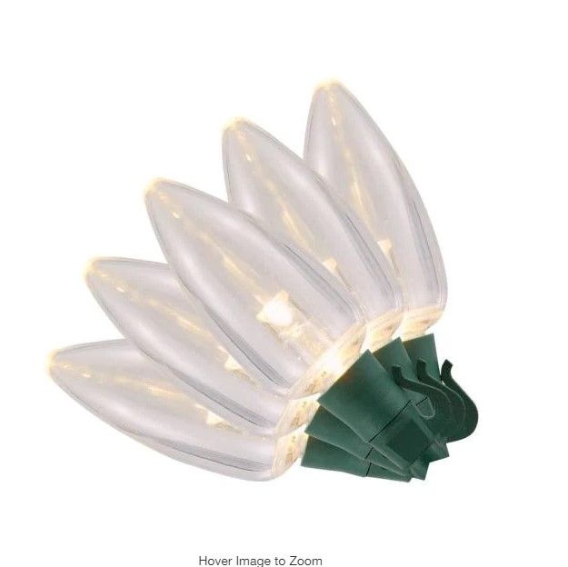 Photo 1 of 66 ft. 100-Light Warm White Transparent Bulb LED C9 Steady Lit Ultra Bright Heavy Duty Lights
AS IS USED