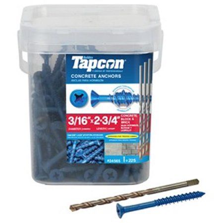 Photo 1 of * 4 boxes*
Tapcon 3/16 in. X 2-3/4 in. Phillips Flat-Head Concrete Anchors (225-Pack)
