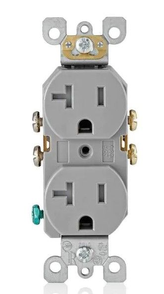Photo 1 of *10 pack*
20 Amp Residential Grade Self Grounding Tamper Resistant Duplex Outlet, Gray
