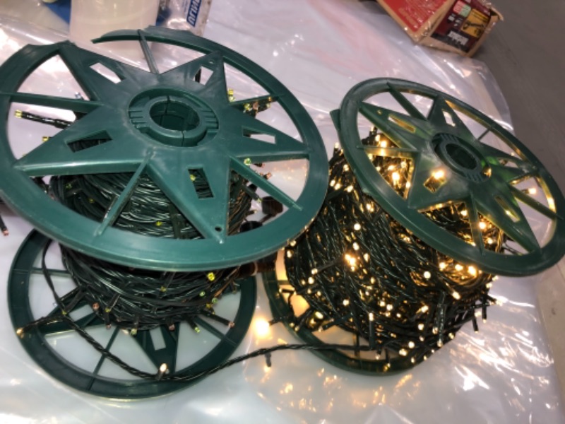 Photo 1 of ***NO RETURNS***NO REFUNDS***
*Needs fuse replacement*
2 Pack 157 ft. 600-Light LED Micro Fairy Multi Color Lights No Function Reel Packaging (2 sets of 300 lights)