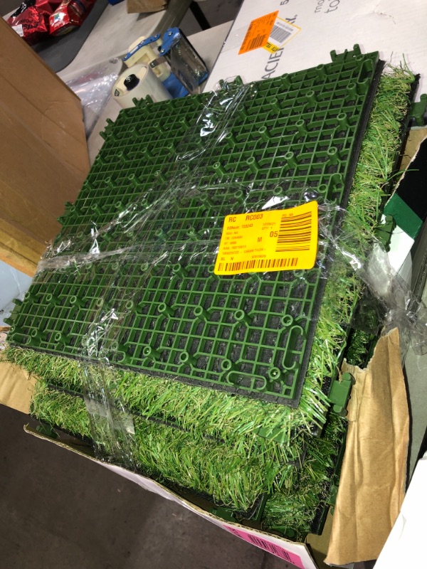 Photo 2 of 1 ft. x 1 ft. Artificial Grass Interlocking Tiles (9-Pack)