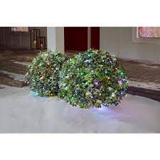 Photo 1 of 48 in. H x 66 in. W 72-Light LuxeSparkle Multi Color Christmas Net Light with Green Wire
