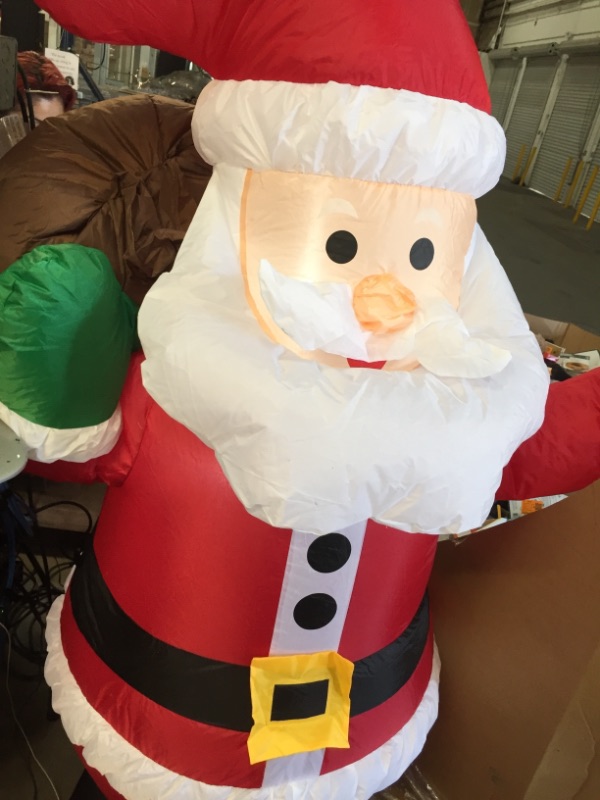 Photo 2 of 6 ft. Airblown Santa with Candy Cane Christmas Inflatable ( 2)
