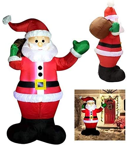 Photo 1 of 6 ft. Airblown Santa with Candy Cane Christmas Inflatable ( 2)
