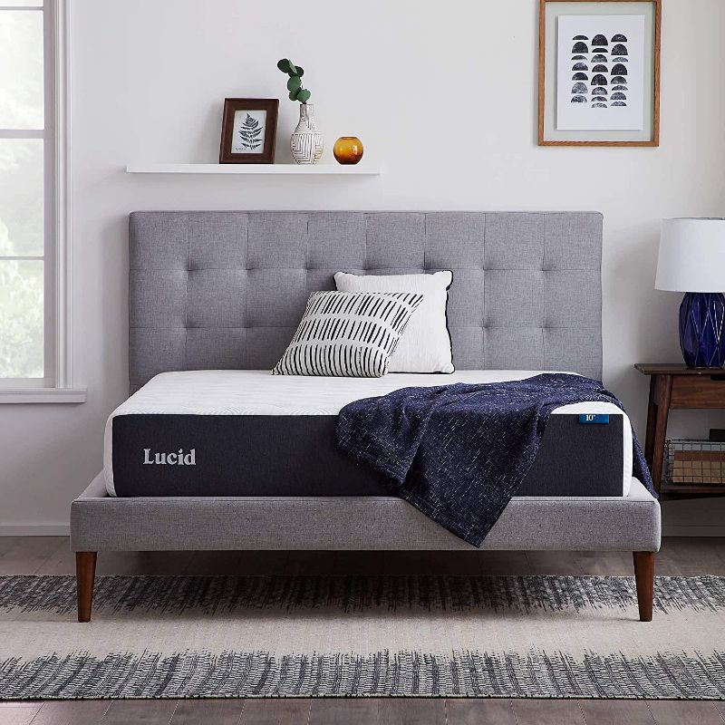 Photo 1 of LUCID 10 Inch Plush Gel Memory Foam Mattress and LUCID L300 Adjustable Base (Twin XL)
