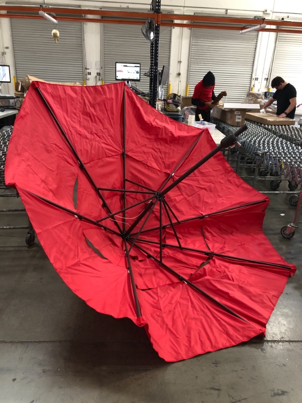 Photo 2 of 11 ft red patio 3 tier umbrella 