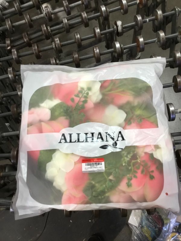 Photo 2 of ALLHANA Red Hydrangea Peony Wreath for Front Door, 20-22 Inch Artificial Spring Green Leaves Summer White Pink Magnolia Wreaths for All Seasons Farmhouse Home
