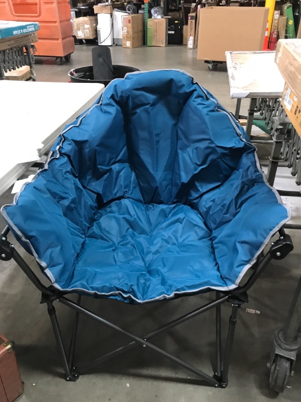 Photo 2 of ALPHA CAMP Oversized Camping Chairs Padded Moon Round Chair Saucer Recliner with Folding Cup Holder and Carry Bag
