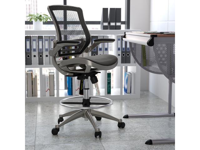 Photo 1 of Black/Graphite Mid-Back Drafting Chair - Flip-up Arms
