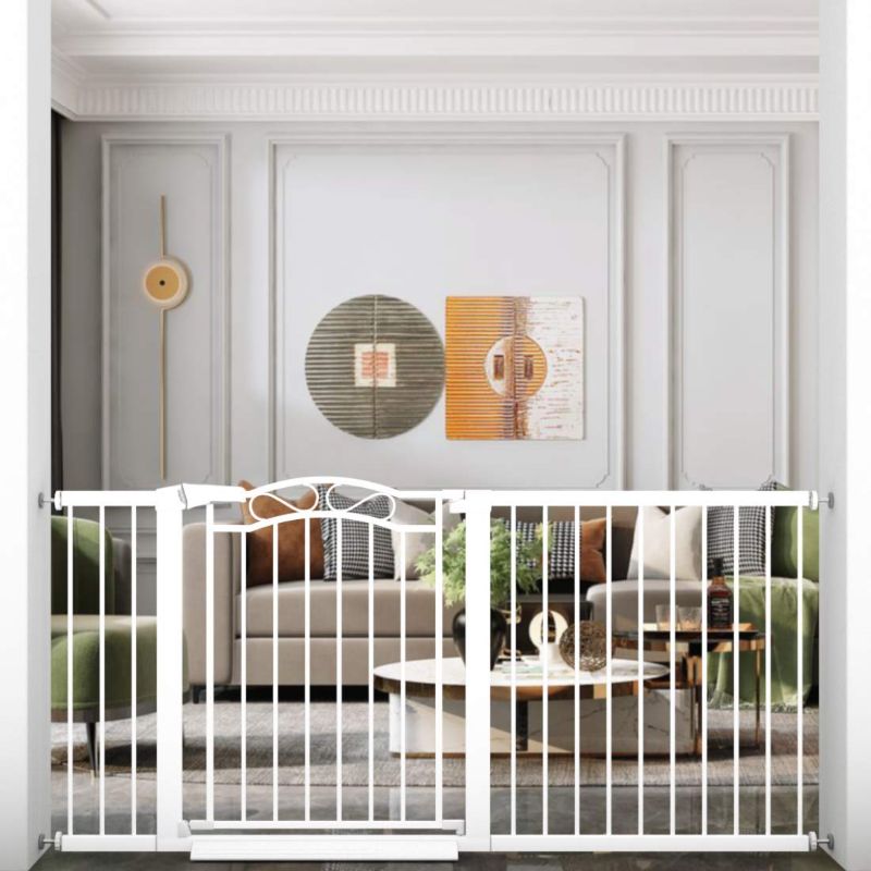 Photo 1 of Extra Wide Baby Gate for Large Openning - Walk Through Safety Child Gate for Stairs and Doorways -Pressure Mount Auto Close Indoor Gates for Kids Or Pets 76.38"-79.13"
