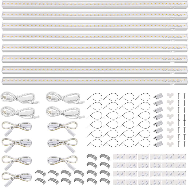 Photo 1 of *MISSING 4 lights*
Barrina T5 Grow Lights, Full Spectrum, 4ft 160W (8 x 20W, 1000W Equivalent), LED Grow Light Bulbs, Plant Lights for Indoor Plants, Greenhouse, Plug and Play, 8-Pack
